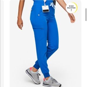 Figs royal blue high waisted scrub pants